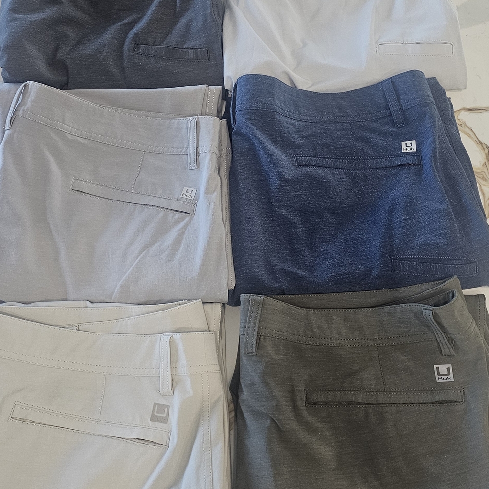 Huk Gray and White Chinos Versatile Everyday Wear 6 Total